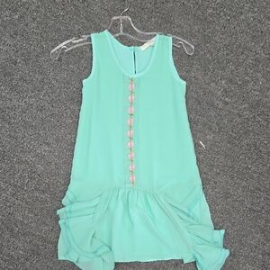 Blue Pony Vintage Mint Green Dress with Pink Details
